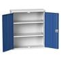 Bott Verso freestanding metal cupboard with Genetian Blue doors