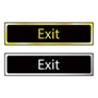 Exit door signs in polished gold and polished chrome effect laminate - 50 x 200mm