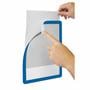 A4 magnetic document display pocket with blue edging
