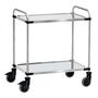 Modular 2-Shelf Stainless Steel Tray Trolley with Brakes