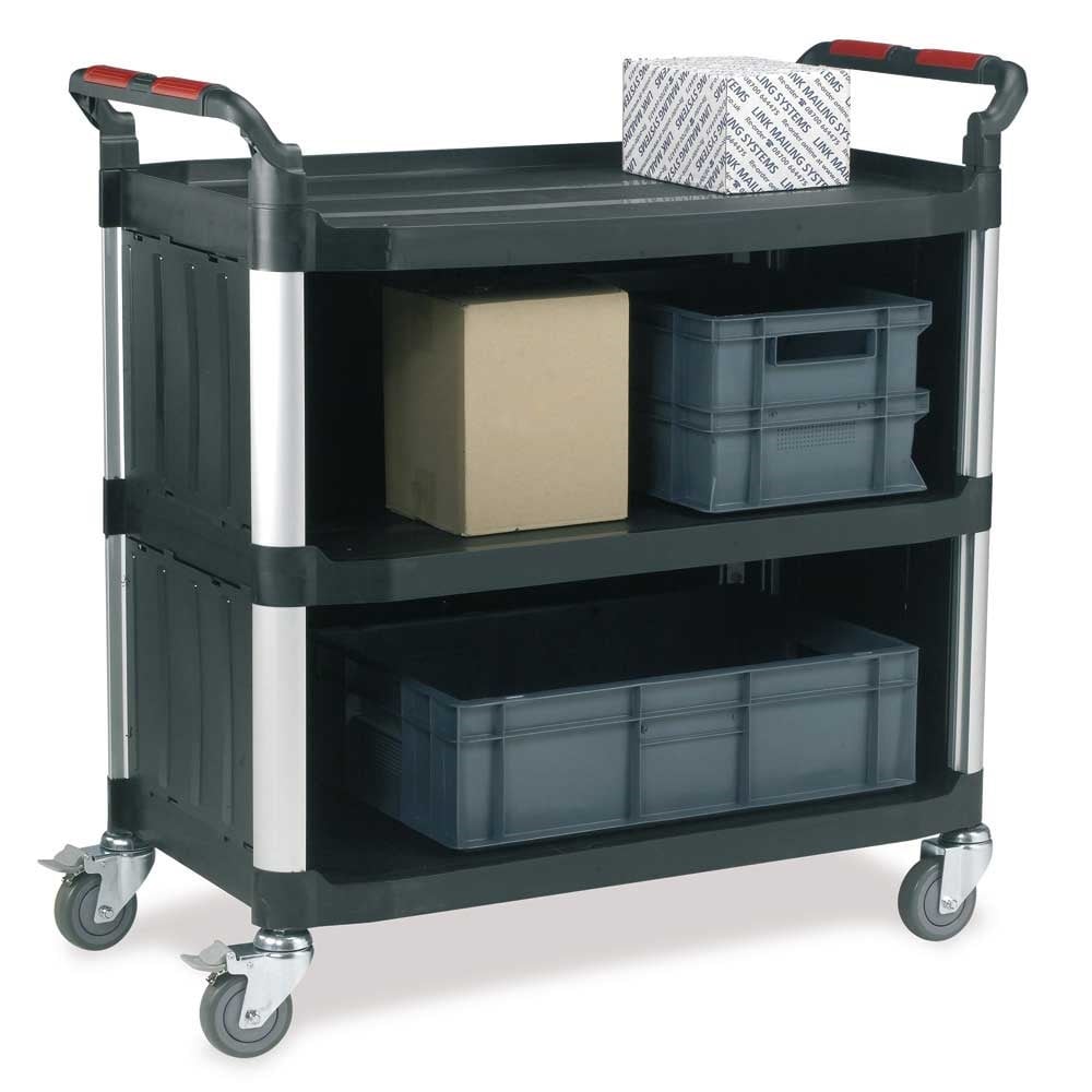 WHTT3SL/SB 3 Shelf Large Trolley with Enclosed Sides and Back