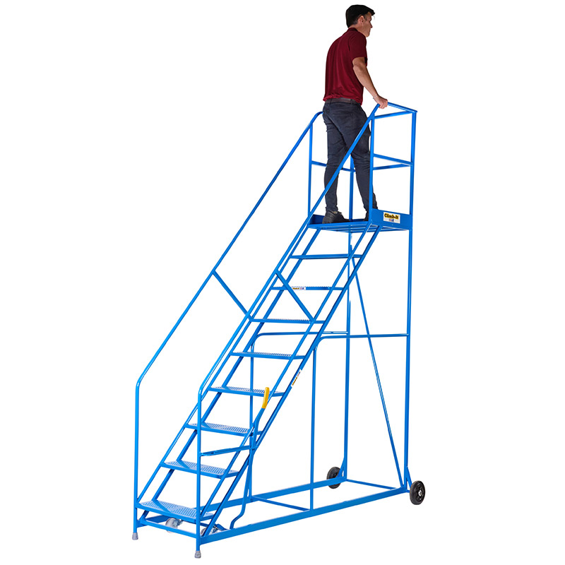 Climb-it 9-tread easy slope mobile warehouse safety steps