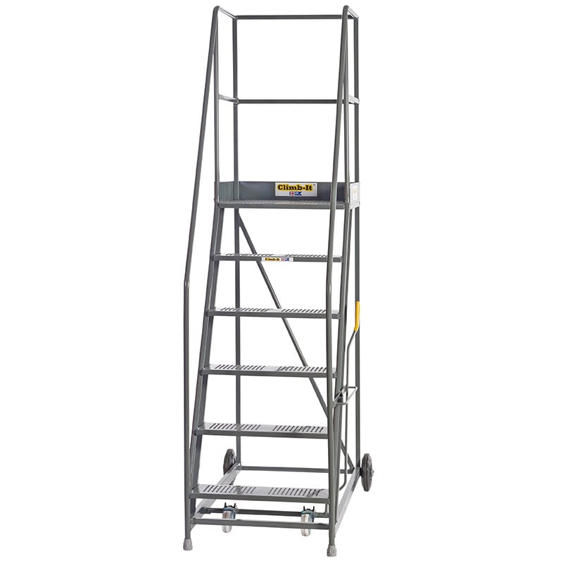 Climb-it 6-tread grey warehouse safety steps