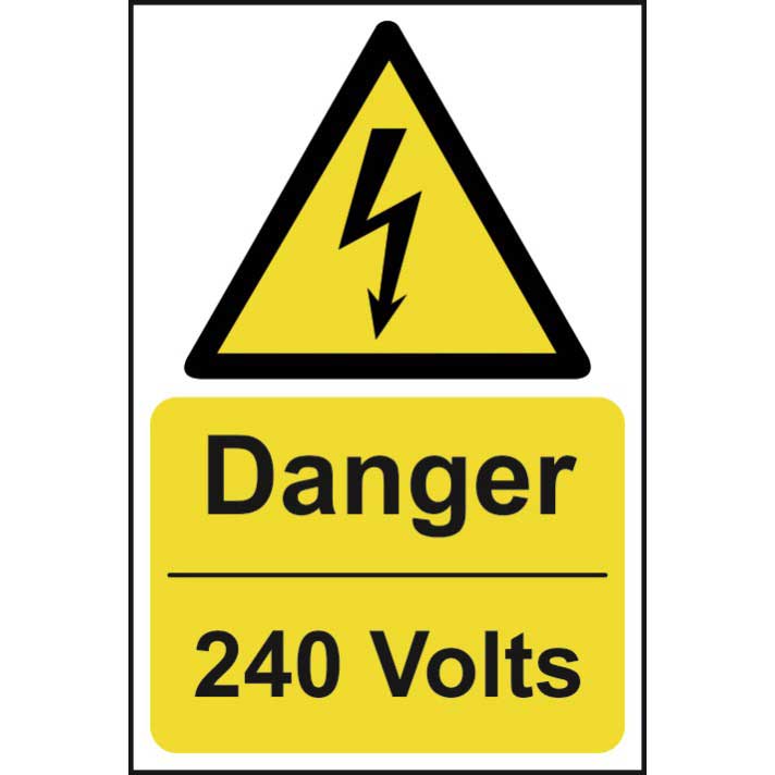 Danger 240 Volts Warning Sign - 300 x 200mm