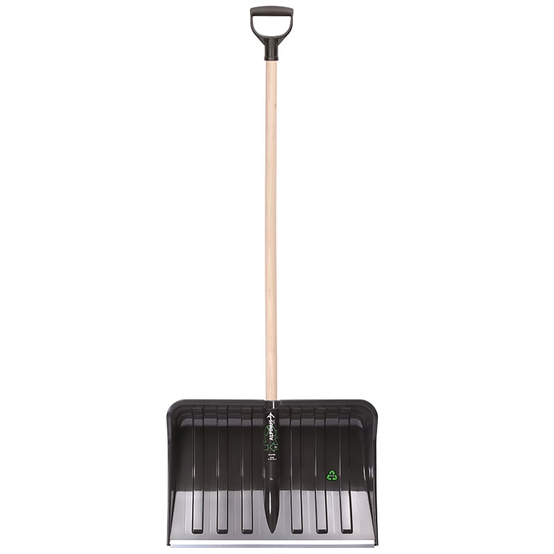 Eco snow shovel with wooden shaft