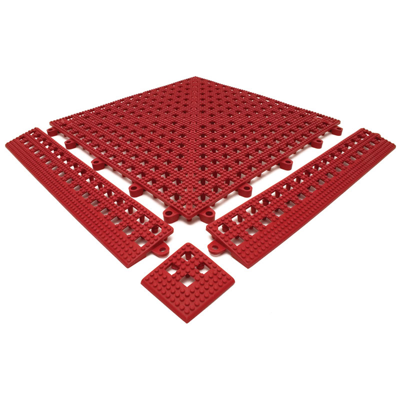 Flexi-deck red textured PVC swimming pool matting tiles