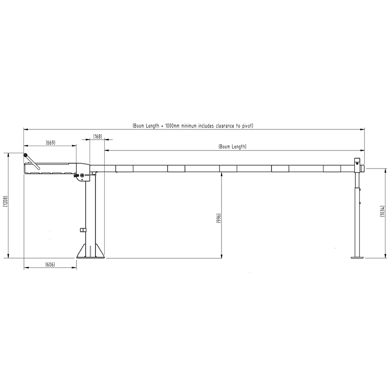 Manual arm barrier dimensions
