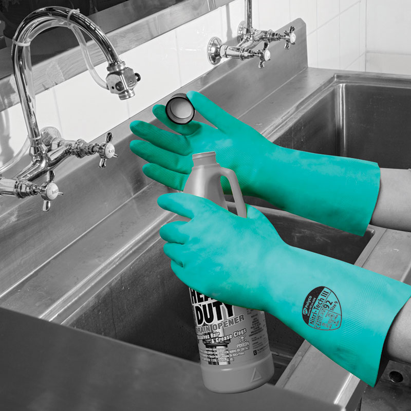Polyco Nitri-Tech III chemical-resistant nitrile safety gloves