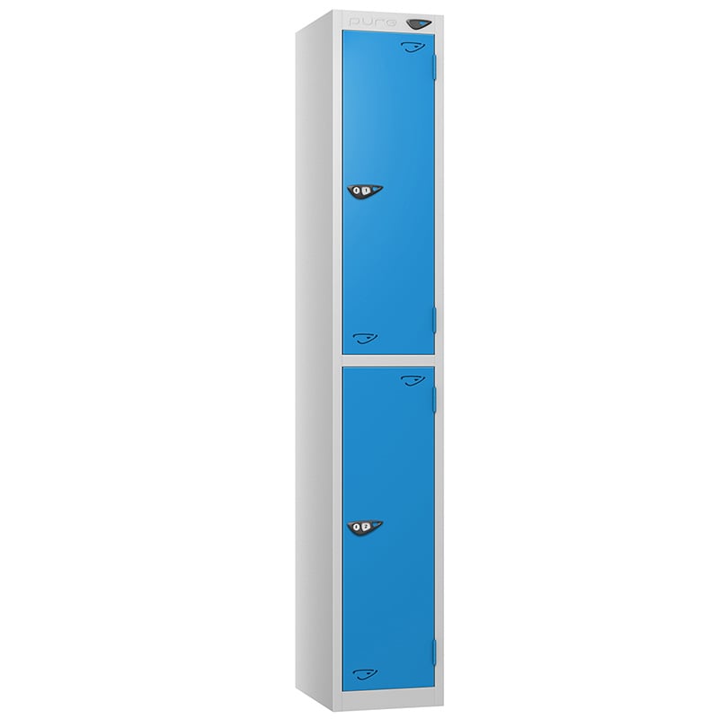 Pure 2-door locker with cobalt blue doors
