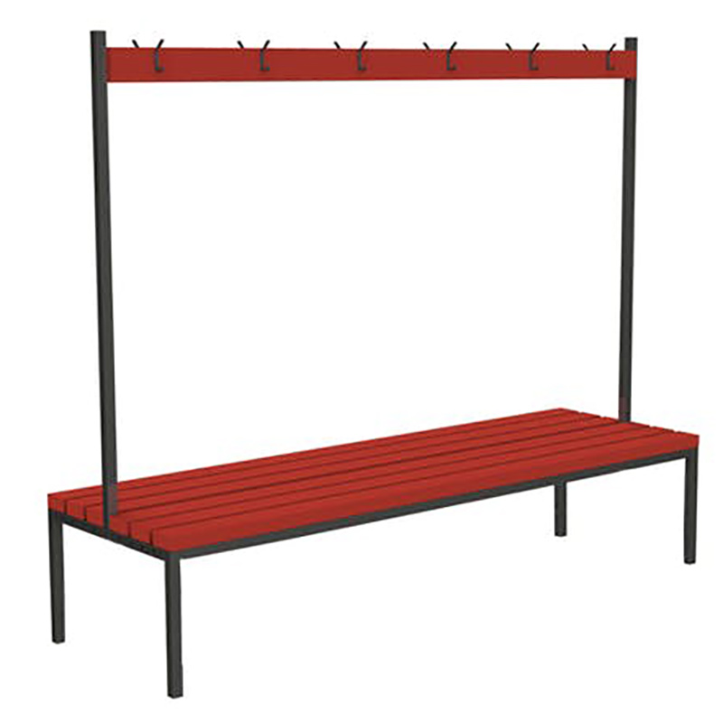 Double-sided recycled plastic sports changing room bench