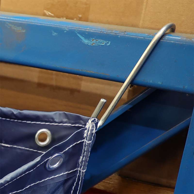 S-hook for mounting aisle waste recycling sacks