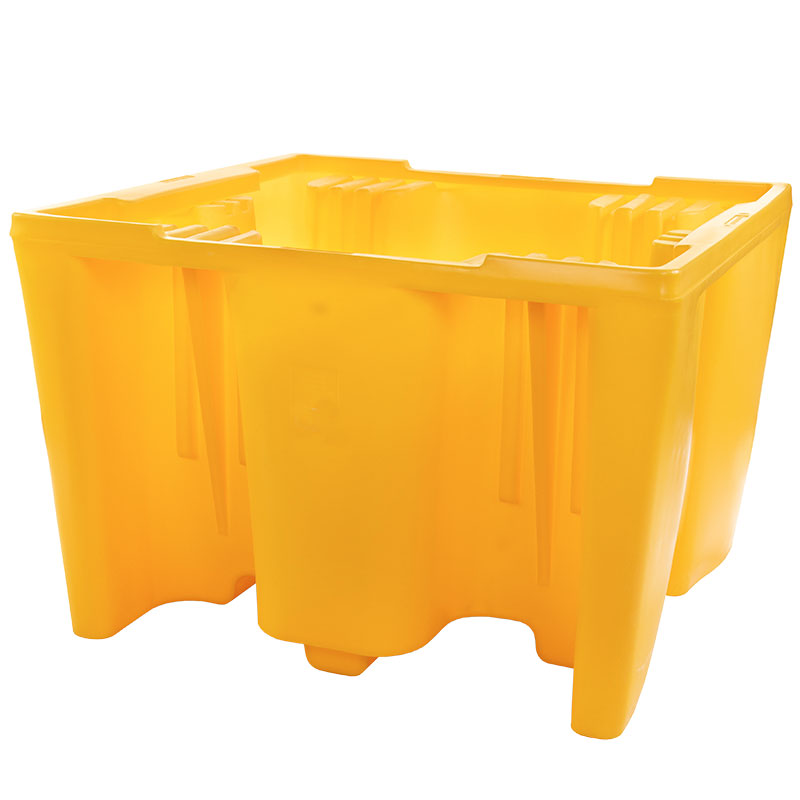 Yellow polyethylene IBC spill pallet