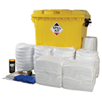 Emergency oil and fuel spill kit with 800 litre absorbent capacity