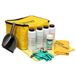 Acid, caustic & solvent spill kit in yellow PVC bag
