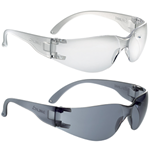 Anti-Scratch, Anti-Fog Safety Glasses with clear or smoke lens suitable for indoor or outdoor use