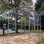 Smoking shelter with galvanised steel frame - 3 metre