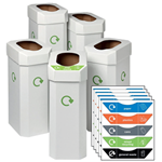 Cardboard Recycling Bins - Pack of 5