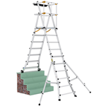 Climb-It 2.5m folding platform steps with telescopic legs