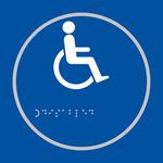 Disabled Toilet Blue Braille Sign 