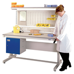 BA Height Adjustable ESD Workbench with Lamstat Top