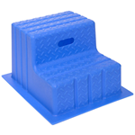 Lightweight blue moulded plastic 2-tread steps - 180kg capacity