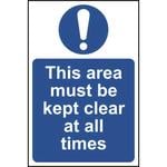 This Area Must Be Kept Clear Of All Obstructions Sign