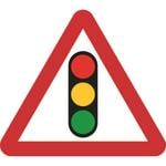 Traffic Lights triangular road traffic sign