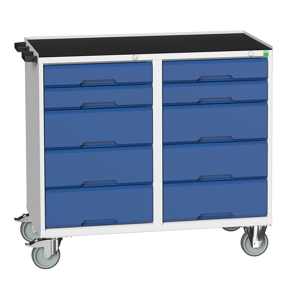 Bott Verso Mobile Maintenance Trolley (10 x Drawers, top tray and mat work surface)