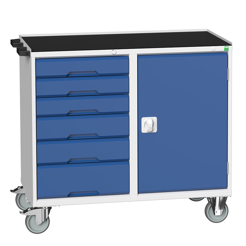 Bott Verso Mobile Maintenance Trolley (1 x cupboards 6 x Drawers, top tray and mat work surface)
