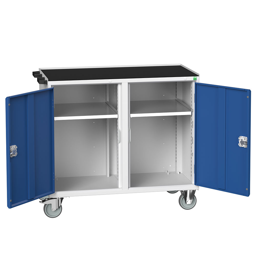 Bott Verso Mobile Maintenance Trolley (2 x cupboards, top tray and mat work surface)