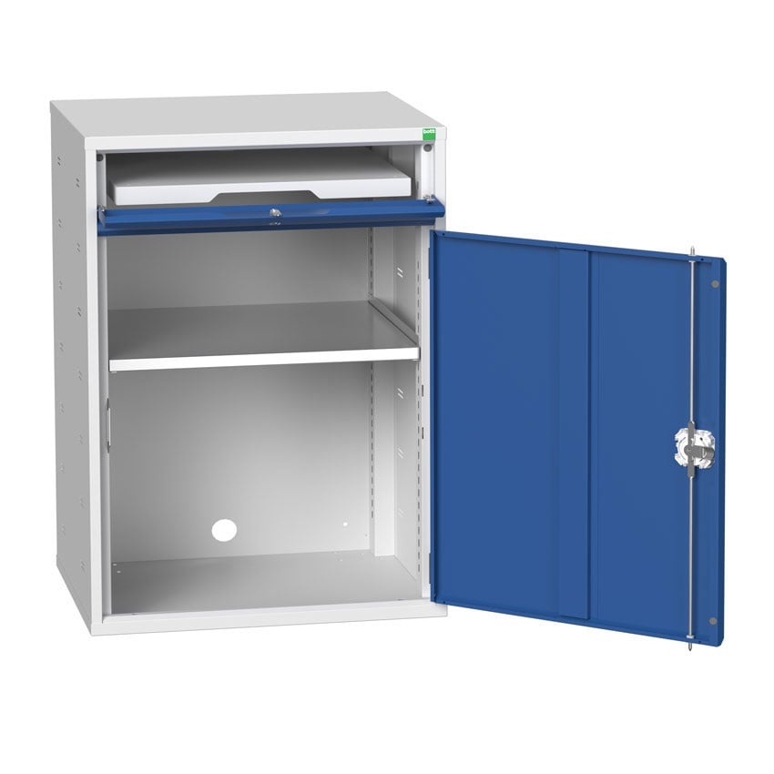 Bott Computer Workstation with flat top, shelf and single cupboard - 1000 x 650 x 550