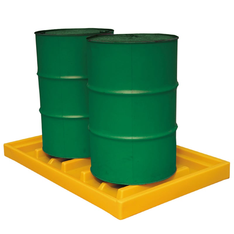 Two Drum Spill Tray with High-Ribbed Base - 120 x 960 x 1460mm