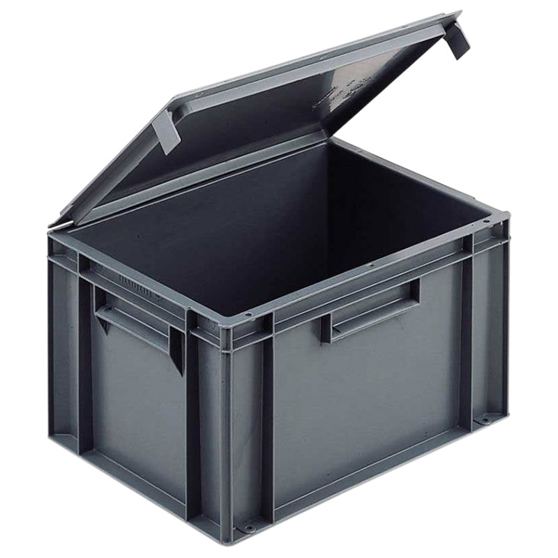 Solid Euro Container with Integral Lid - 20 Litre - 400 x 300 x 246mm