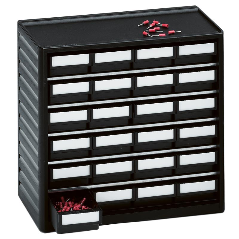 24 Drawer 37h x 69w x 175d Polypropylene ESD Small Parts Cabinet