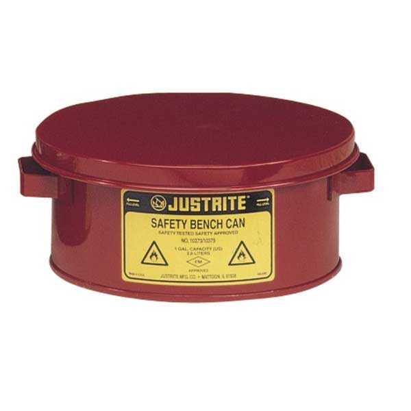 Justrite 4 litre Bench Cans for flammable liquids