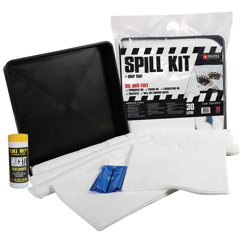 Oil & Fuel Spill Kit with drip tray included - 30 litre