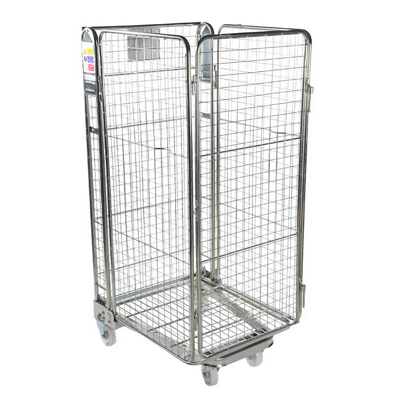 4 sided Nestable A Frame Roll Cage Trolley with single door opening - 1425 x 735 x 850