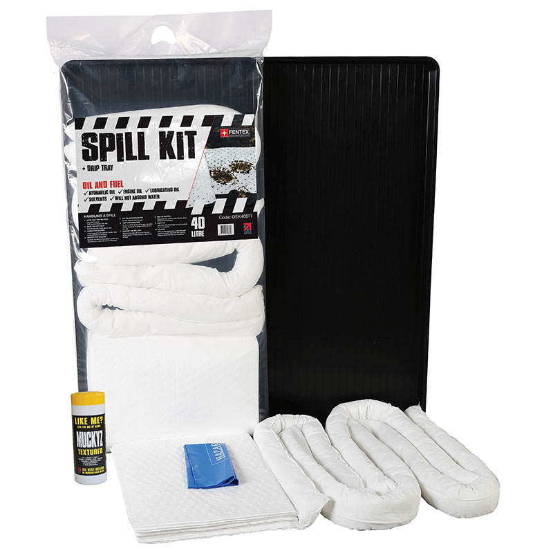 Oil & Fuel Spill Kit with drip tray included - 40 Litre