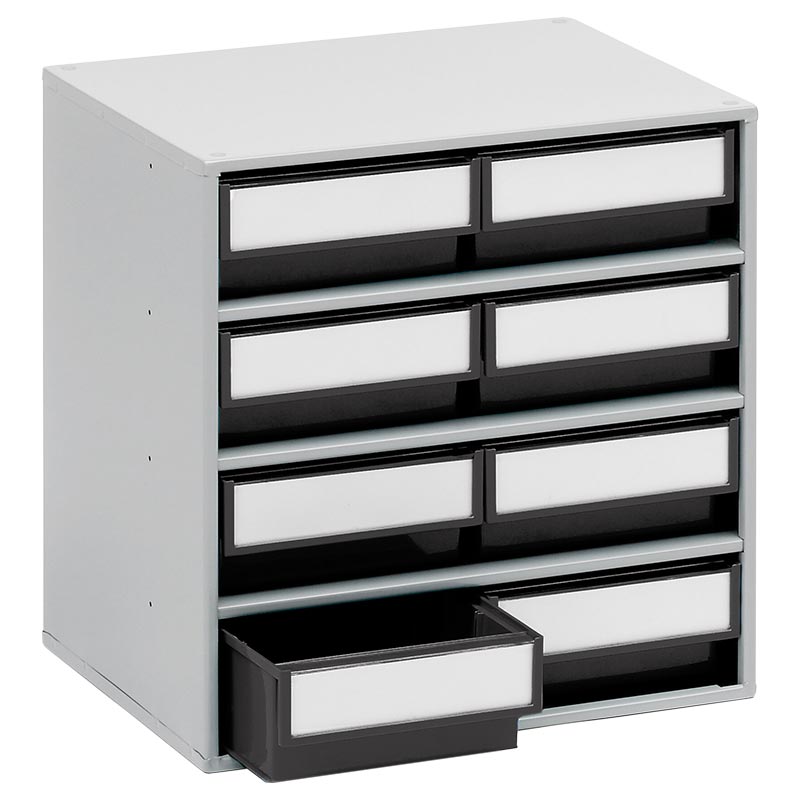 8 Drawer 82h x 186w x 300d ESD Small Parts Cabinet with Steel Housing