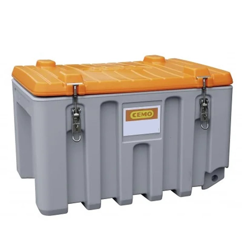 CEMbox 150L Heavy-Duty Storage Box - Grey & Orange - 530 x 600 x 800mm