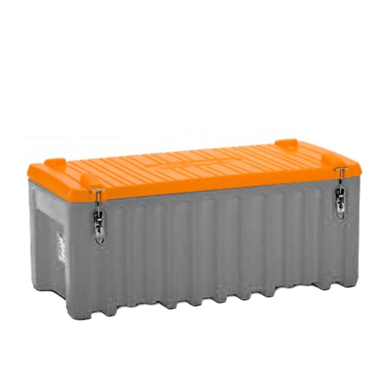 CEMbox 250L Heavy-Duty Storage Box - Grey & Orange - 540 x 600 x 1200mm