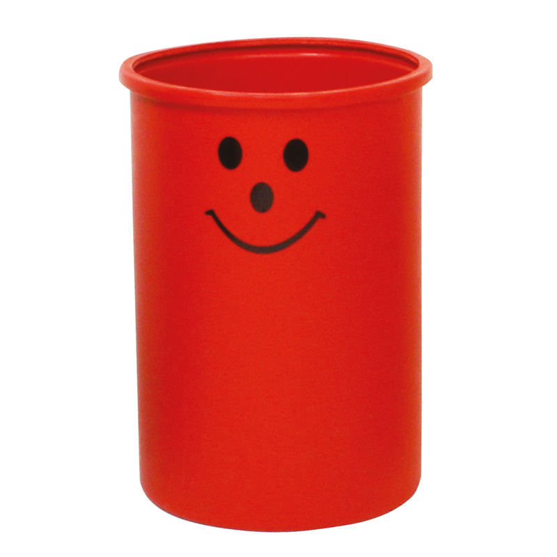 Smiley Lunar Bin - Red - 95L capacity, polyethylene indoor litter bin