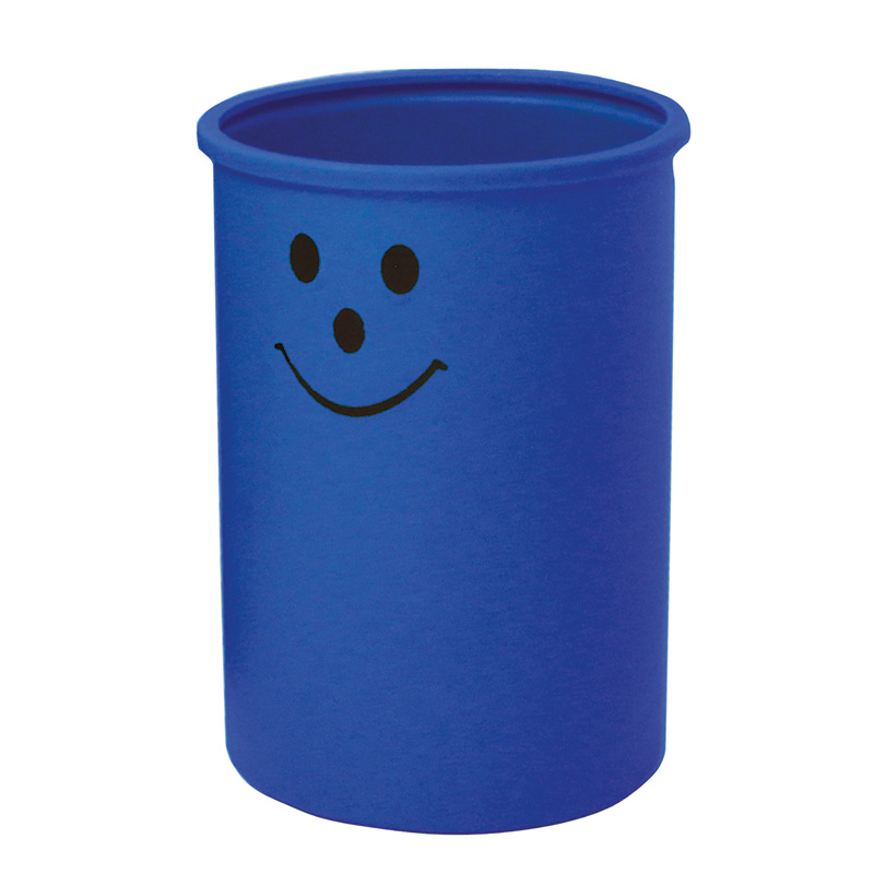 Smiley Lunar Bin - Blue - 95L capacity, polyethylene indoor litter bin