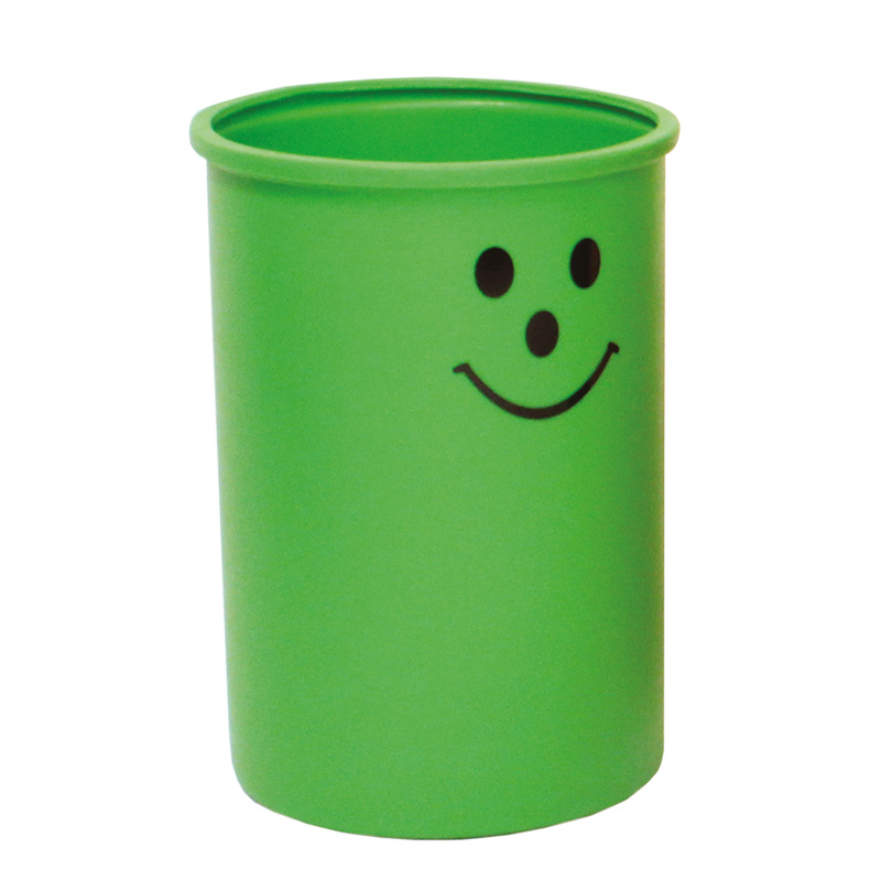 Smiley Lunar Bin - Green - 95L capacity, polyethylene indoor litter bin
