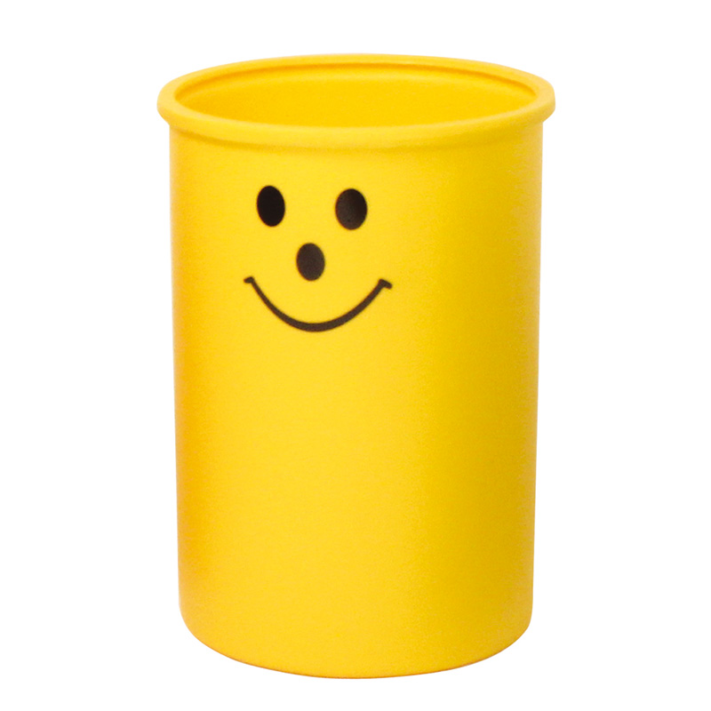 Smiley Lunar Bin - Yellow - 95L capacity, polyethylene indoor litter bin