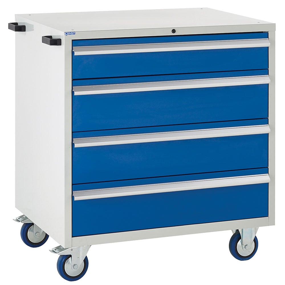 Euroslide 900 Mobile Cabinet with 1 x 150mm & 3 x 200mm Drawers - 980 x 900 x 650mm