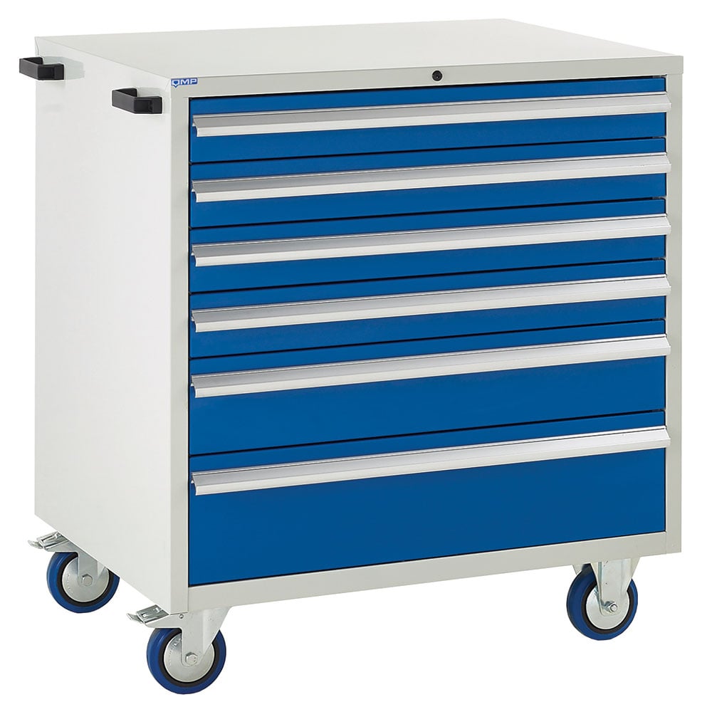 Euroslide 900 Mobile Cabinet with 4 x 100mm, 1 x 150mm & 1 x 200mm Drawers - 980 x 900 x 650mm