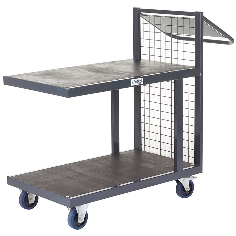 Apollo Picking Trolley with Mesh Back - 1170 x 605 x 1400mm - 300kg Capacity