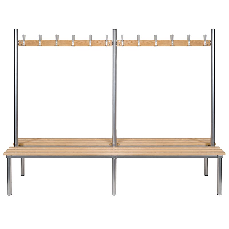 Double Sided Club Duo Changing Room Bench 2.5m w x 800mm  x 1.75m h