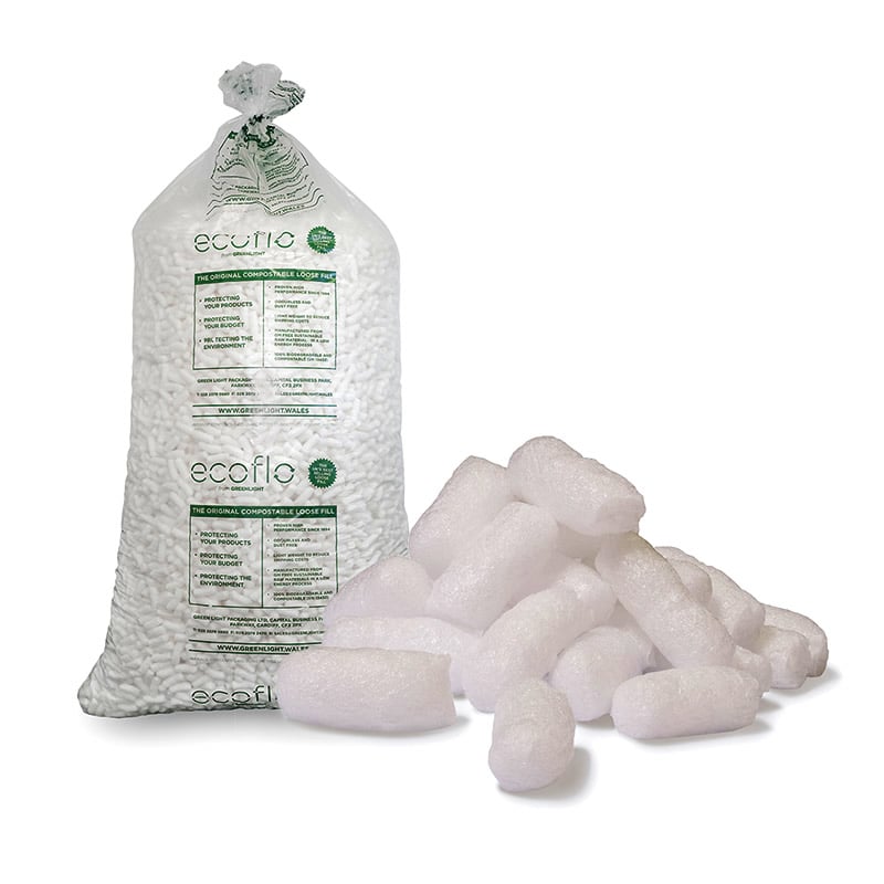 Biodegradable Packing Peanut  loosefill Chips - 100% biodegradable - 15ft bag